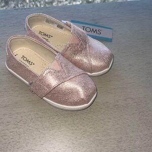 TOMS Tiny Belmont Rose Gold Crackle Slip On Shoes Toddler size 6